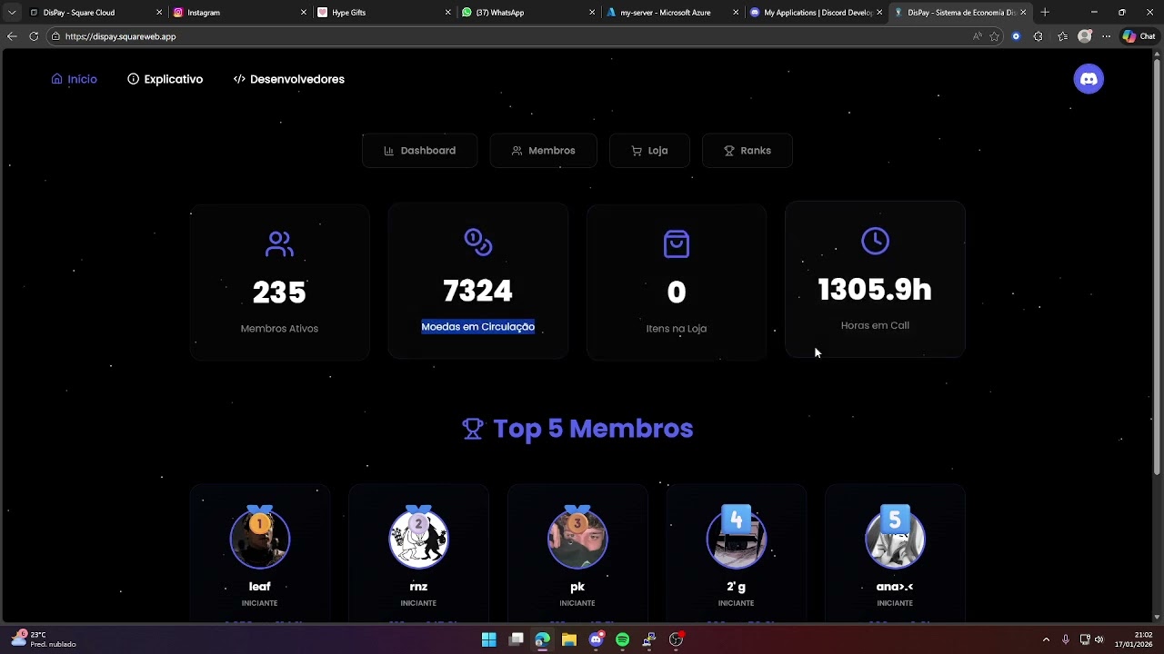 DOWNLOAD BOT DE ECONOMIA PARA DISCORD COM DASHBOARD