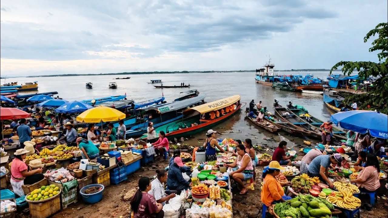 Así es La VIDA REAL a orillas del rio Ucayali  Pucallpa 🇵🇪 es una Locura😱