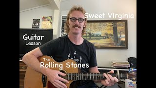 Video thumbnail of "Sweet Virginia Guitar Lesson - Rolling Stones - Intro and Chords"