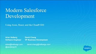 Modern Salesforce Development with Apex, React, and the Cloud9 IDE