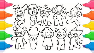 Incredibox SPRUNKI Coloring Pages | Gray Raddy Pinki Durple Clukr Oren Wenda | NCS Music