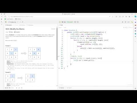 #LeetCode 3033 | Modify the Matrix #Java