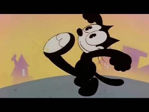 Felix the cat being abusive to the magic bag for 38 seconds