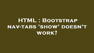 HTML : Bootstrap nav-tabs 