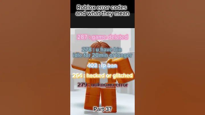 Roblox error codes and what they mean (part 2) #Roblox #shorts #errorcodes