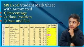 How to Make Automated Student Marksheet in MS Excel || Excel Formulas for Position,Pass & Fail,%