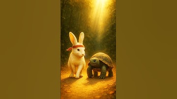 Turtle was caught in a root but a rabbit saved him 😭 #ai #turtle #rabbit