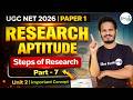 Steps of Research | Unit 2  Research Aptitude | UGC NET Paper 1| Complete Topic By Fillerform Part-7