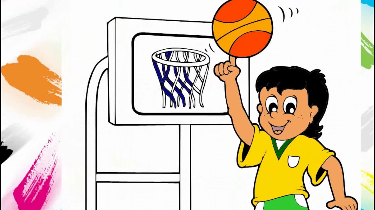 Mewarnai Gambar Pemain Bola Basket Permainan Anak Kreasi Anak Pintar YouTube