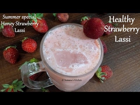healthy-strawberry-lassi-with-honey-|-summer-drink-recipe---sumana's-kitchen