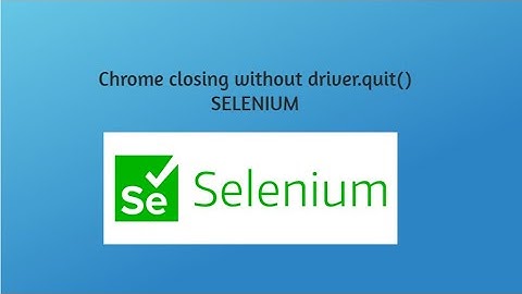 Fix for  Selenium Browser closing automatically after the tests without calling quit or close ()