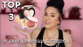 MY TOP 3 FAVORITES IN EVERY MAKEUP CATEGORY! This was tough!