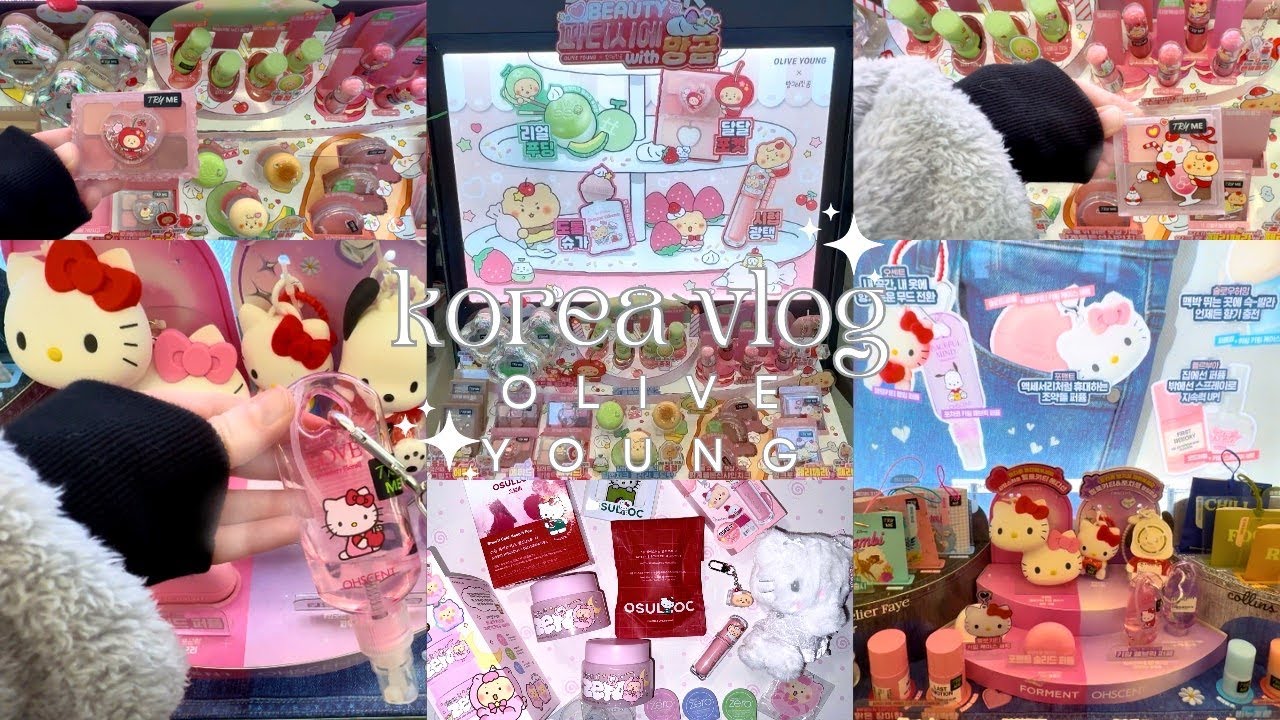 shopping in korea vlog🇰🇷 oliveyoung new makeup & skincare haul 🎀 manggom sweet fruity collection🍓 올영