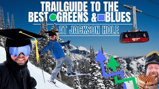 Best GREEN & BLUE SKI RUNS at Jackson Hole Mountain Resort + Big Red Tram for Corbets WAFFLES Net Worth
