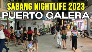 SABANG NIGHTLIFE - PUERTO GALERA PHILIPPINES | 2023 Night Walk at Sabang Beach | Oriental Mindoro