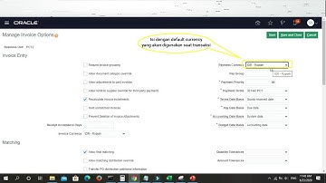 Oracle Fusion PTP Part 18   Payables Setup Manage Invoice Options