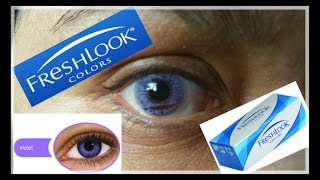 Freshlook Color Contactsviolet On Dark Brown Eyes
