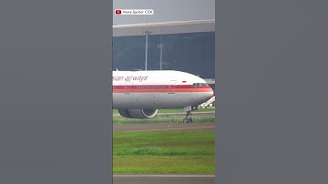 Garuda Indonesia Boeing 777-300ER Retro Livery Landed at Soekarno Hatta Airport #shorts