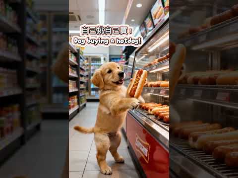 小狗在便利商店買熱狗 🌭🐶Dog Buys a Hotdog ワンちゃんがコンビニでホットドッグ購入 한아지가 편의점에서 핫도그 구매! #shorts