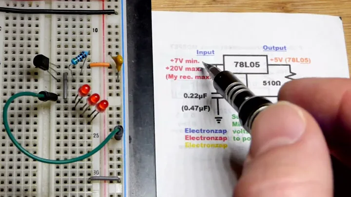 78L05 wired as current source regulator demo circuit for learning electronics shorts 85