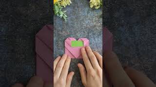 Origami Heart with Bow | Easy DIY Paper Craft for Beginners #diy #paperart #papercrafts #paper