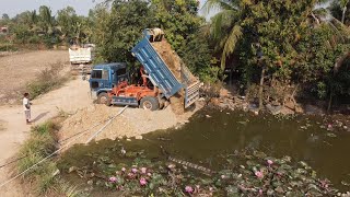 : Fantastic New Project! delete small pond, Machinery dump truck & dozer