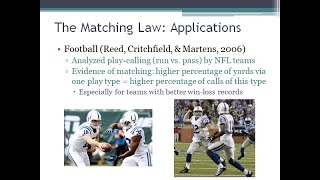 PSYC 370 Video Lecture - Choice and the Matching Law