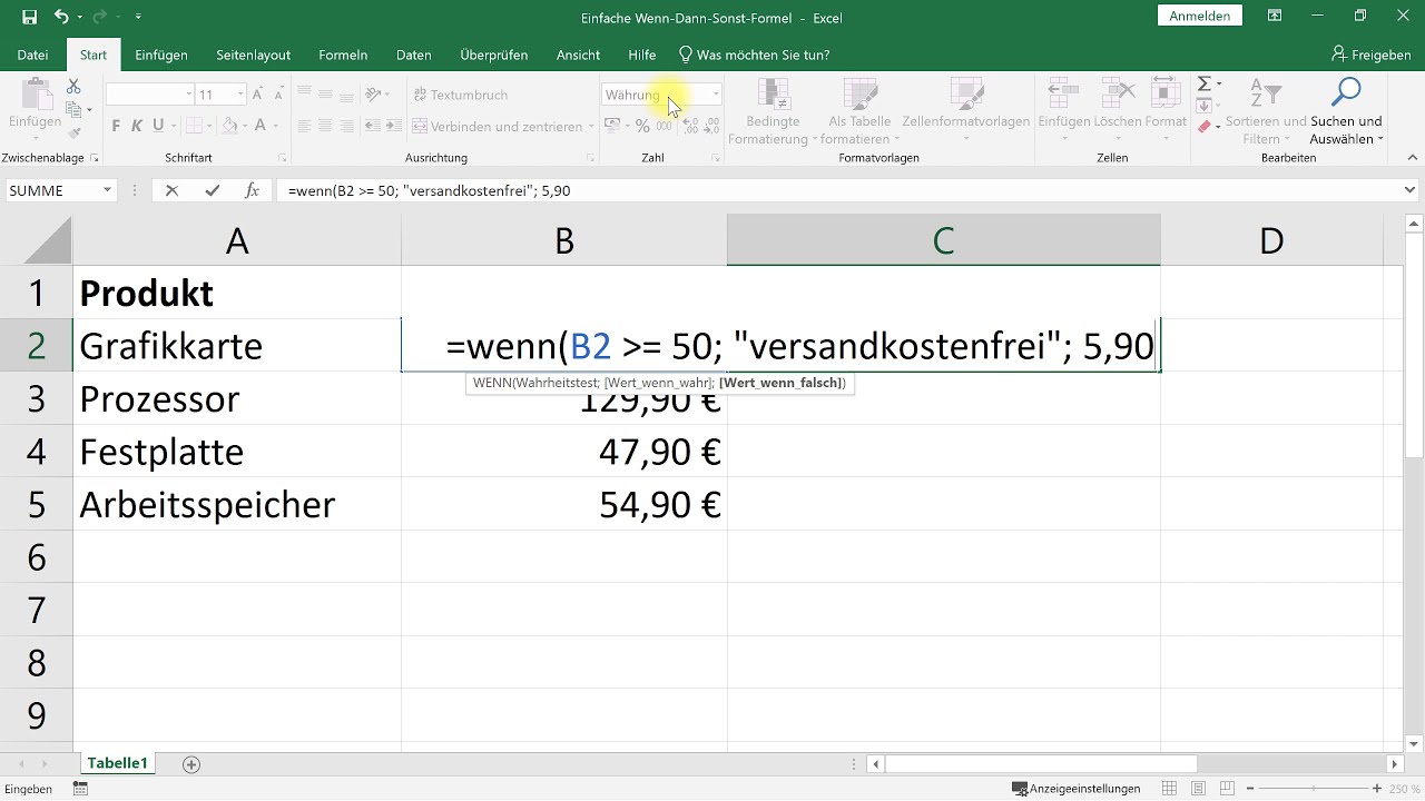 Update WENN-Funktion (Wenn-Dann-Sonst-Formel) – Excel-Tutorial