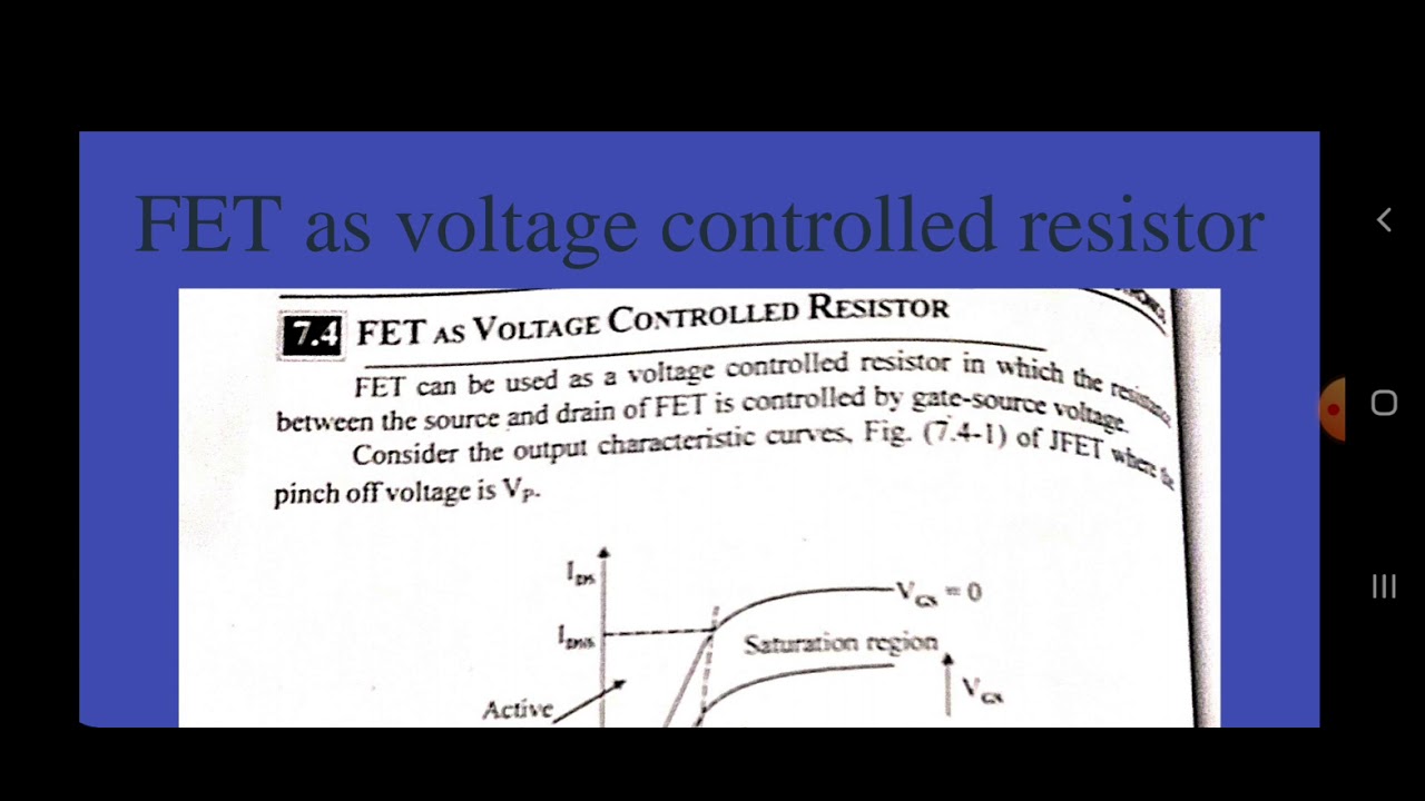 FET as a voltage controlled resistor YouTube