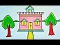 Easy and Beautiful House Scenery Drawing Step by Step for Beginners