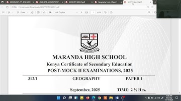 kcse 2025 aardrijkskunde paper 1 voorspellingen