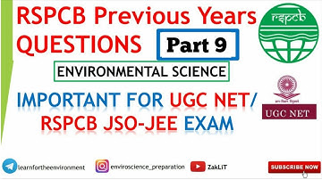 🔴Imp. PYQ For RSPCB & UGC NET Environmental Science(Part9)