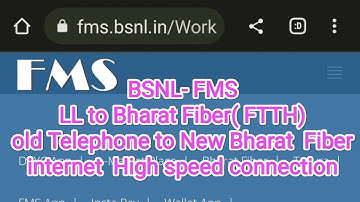 BSNL_FMS LL BHARAT FIBER CONVERSION high speed Internet connection BSNL FTTH connection sumit BSNL