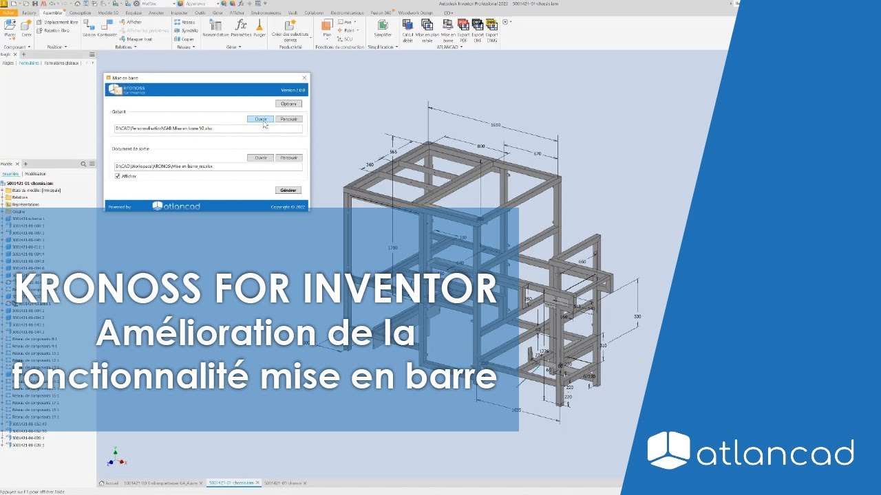 Kronoss for Inventor fonctionnalité "Mise en barre" YouTube — free download