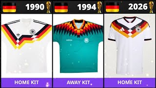 Germany National Team Home & Away Kits | Full World Cup Jersey History (1934–2026)