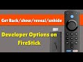 How to get Back/show/reveal/unhide Developer Options on FireStick In 2024