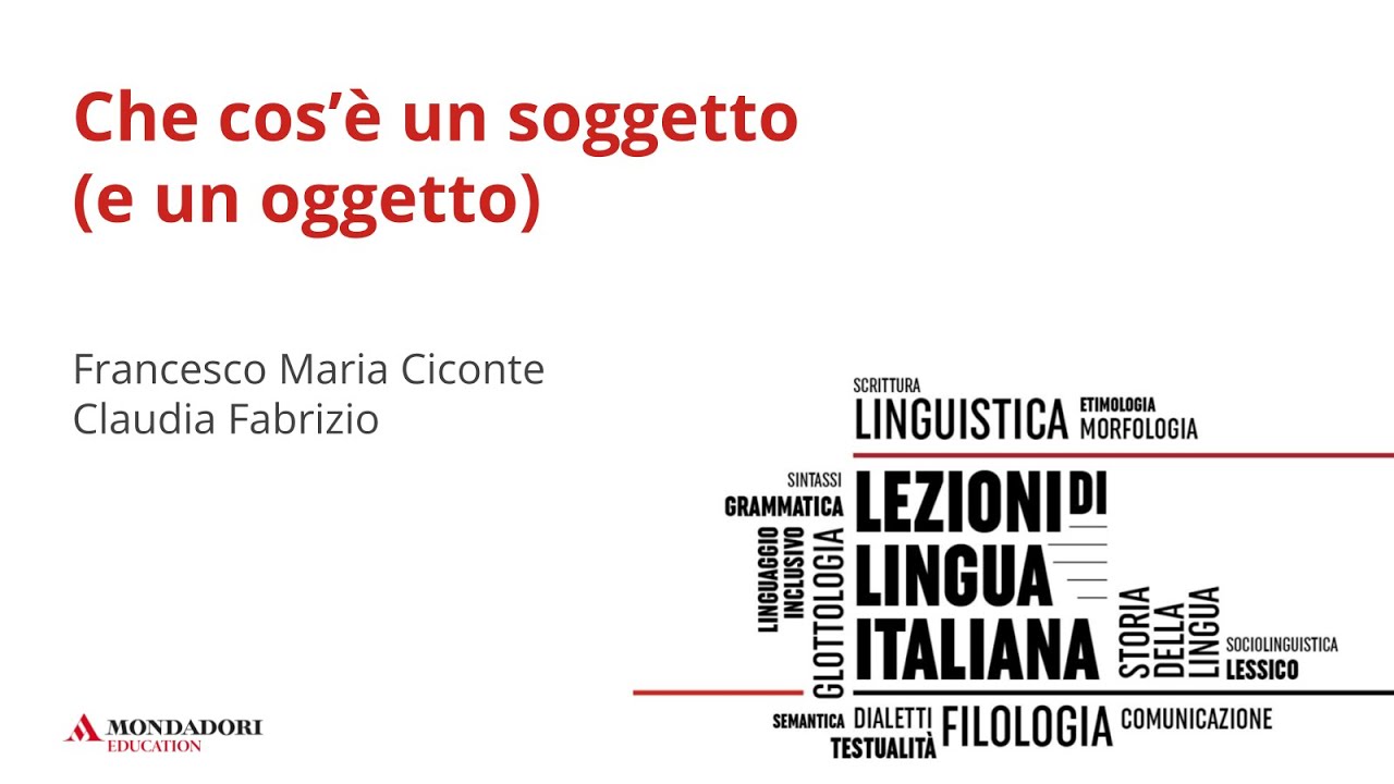 Che cos’è un soggetto (e un oggetto) | Claudia Fabrizio, Francesco Maria Ciconte