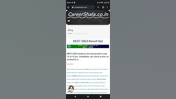 Nest Results out 2023#NEST #results #2023 @https://www.careershala.co.in