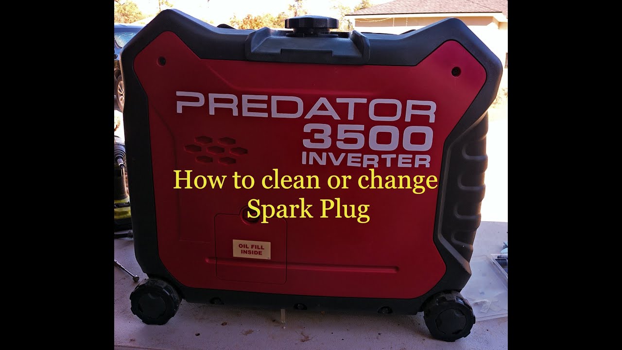 PREDATOR 3500 GENERATOR SPARK PLUG CLEAN OR CHANGE VIDEO