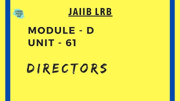JAIIB LRB UNIT-61 DIRECTORS IN TAMIL @learninsideout