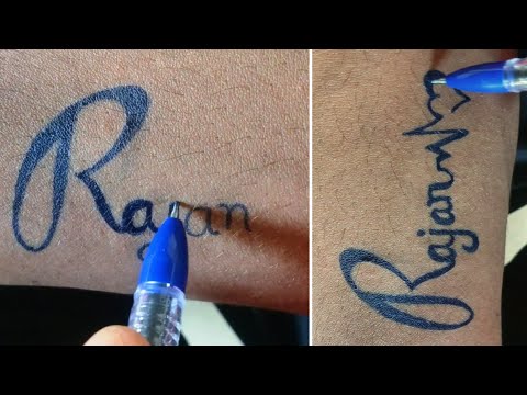 How to draw tattoos on hand with pen - YouTube