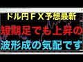 【ドル円FX予想最新】為替介入後は週足以外で、新規の波形成がみえない状況が先週は続いていたので、今週は週足の確定足に注目したいのと、中期・短期でも新規の波形成を期待したいです！15分で上昇波形成可能性