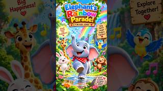 🐘🌈 Elephant’s Rainbow Parade! 🎵 | Fun Kids Song | Sing & Dance #shorts  #kidssongs #nurseryrhymes