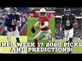 NFL WEEK 17 2020 PICKS AND PREDICTIONS! - YouTube