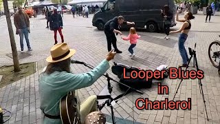 Busker gets them DANCING in Charleroi  ‘Looper Blues’