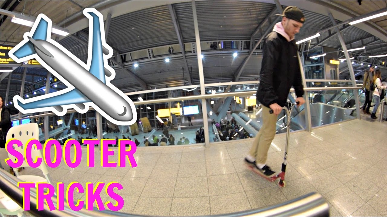 SCOOTER TRICKS AT AIRPORT YouTube