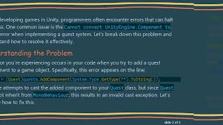 Resolving the Cannot convert UnityEngine.Component to Quest Error in Unity