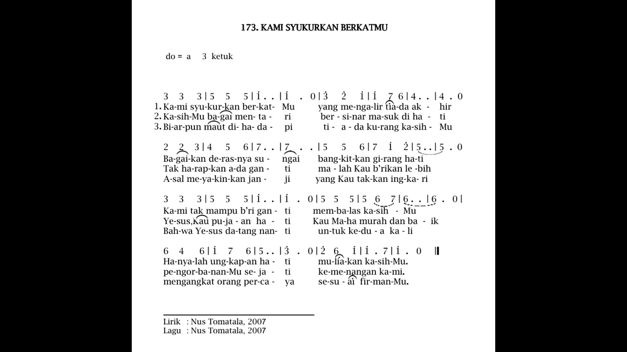 Nyanyian GPM 173 Kami Syukurkan BerkatMu