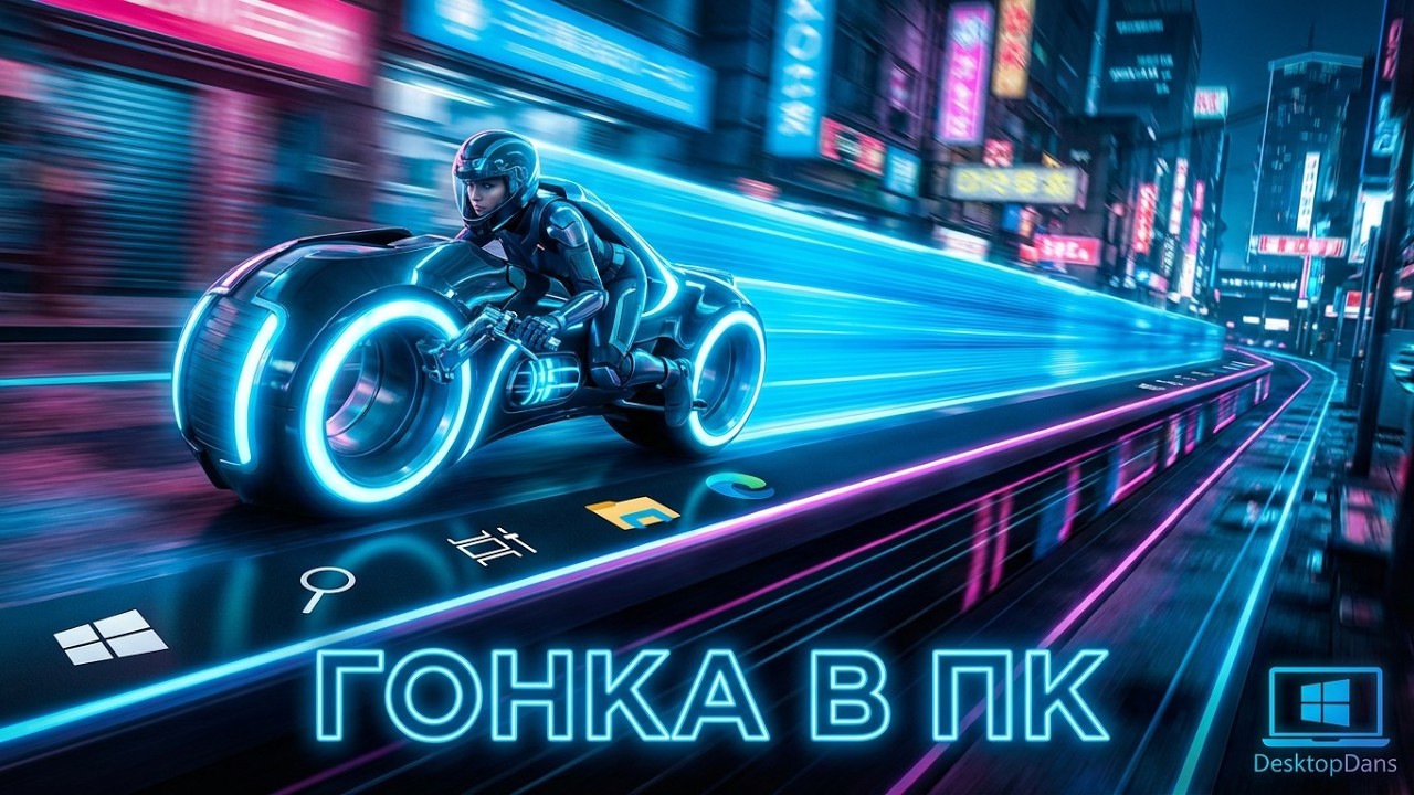 🏍️ ТРОН: Гонка на Светоцикле по Рабочему Столу | Cyber Racer Style | DesktopDans