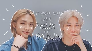 LATE NIGHT STUDY WITH FELIX AND HYUNJIN  | 필릭스하고 현진이랑 밤샘 공부해요 | 1시간 | ASMR AMBIENT